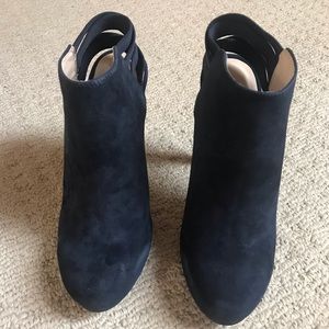 Nine West Blue Suede Booties Size 6M